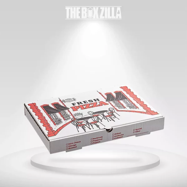 Large rectangular white Detroit Pizza Boxes