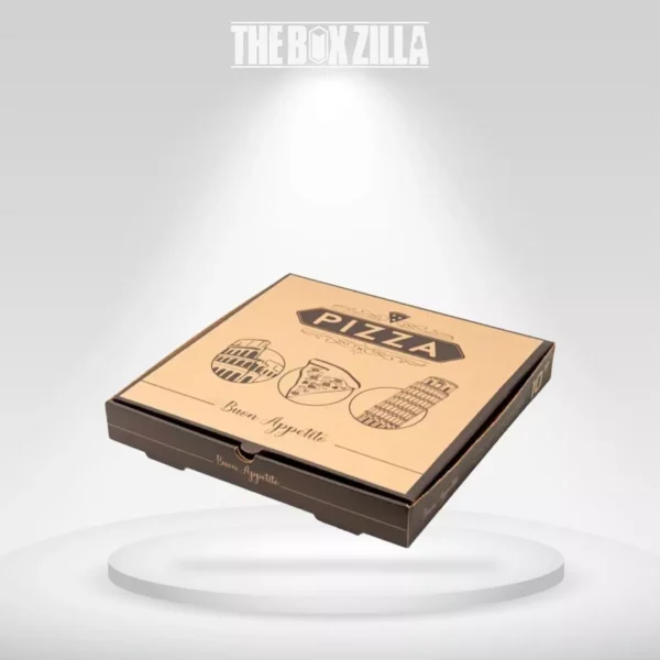 custom kraft paper pizza boxes with graphics on front