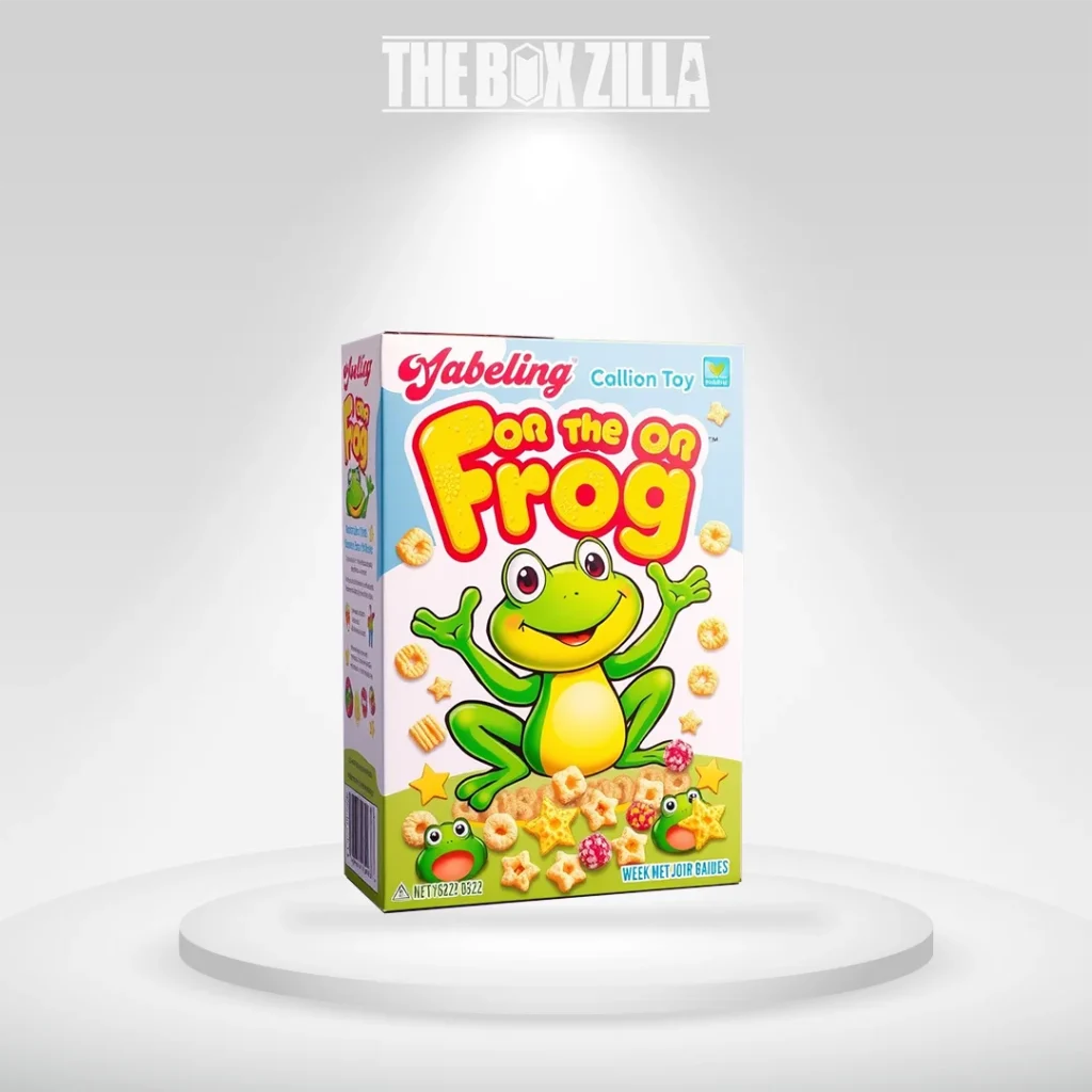 frog on cereal box