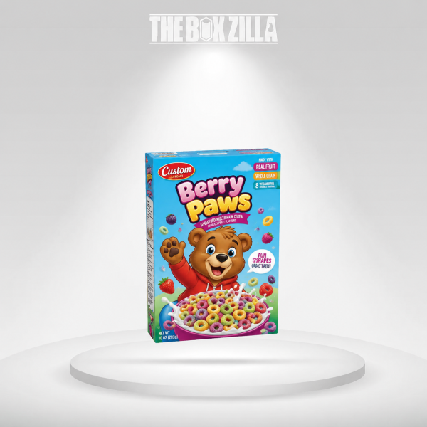Custom Cereal Boxes with Bear Design 1
