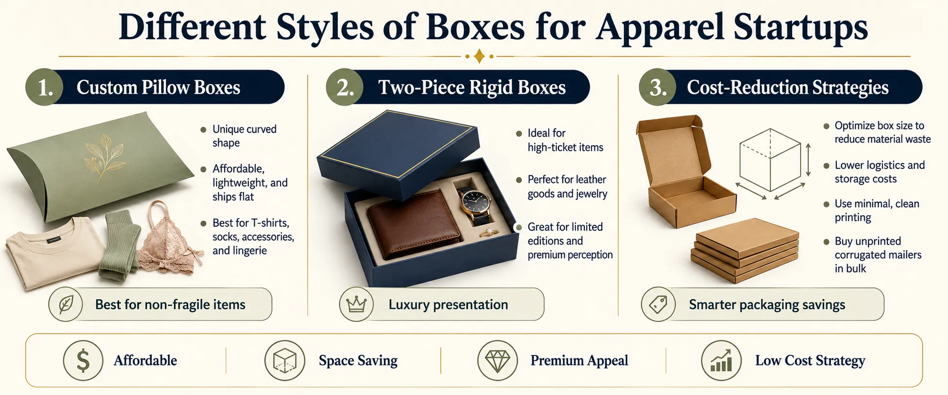 Different Styles of Boxes for Apparel Startups