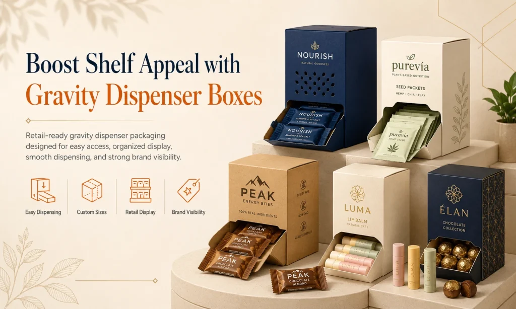 Custom Gravity Dispenser Boxes Wholesale | Dispenser Packaging