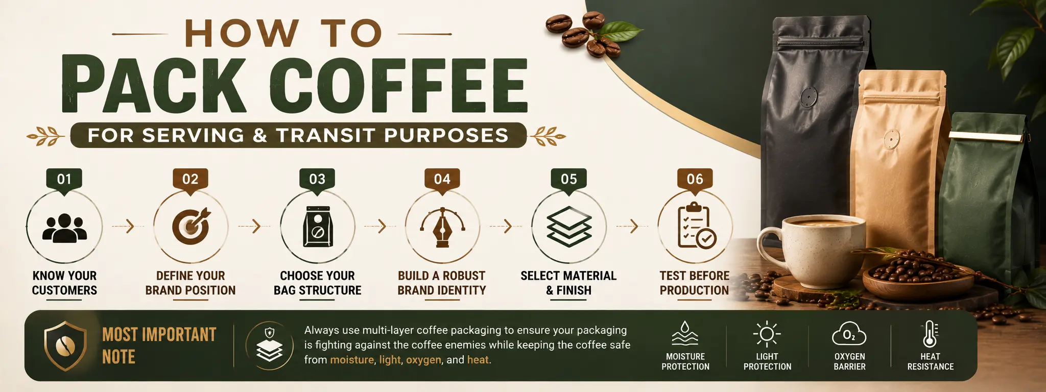 How to Pack Coffee for Serving and Transit Purposes